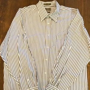 Baby Blue and Gray Pin Striped Dress Shirt